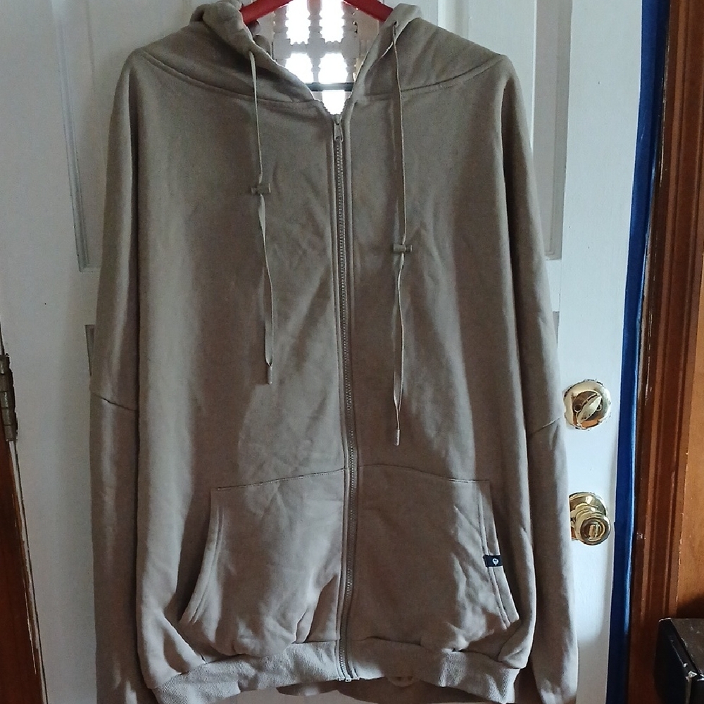 POPFLEX Men's Beige Zip-Up Sweater